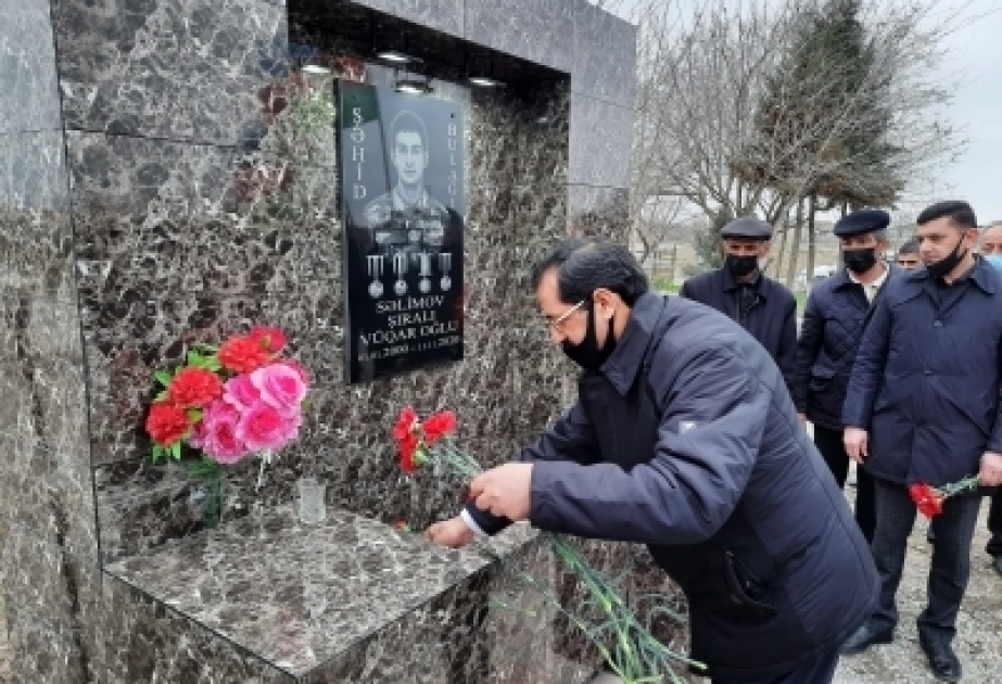 Kürdəmirdə şəhidin xatirəsinə tikilən bulağın açılışı olub