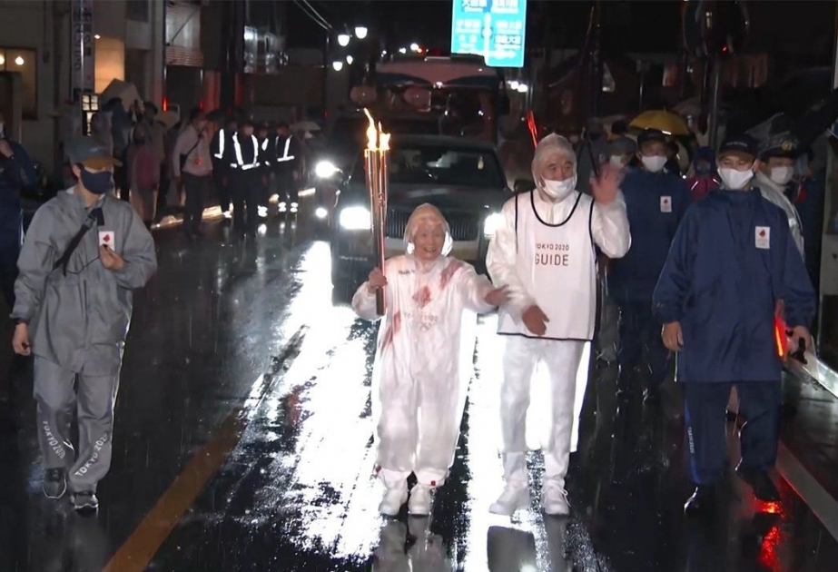 Yaponiyada 104 yaşlı qadın Olimpiya Oyunlarının məşəl estafetində iştirak edib