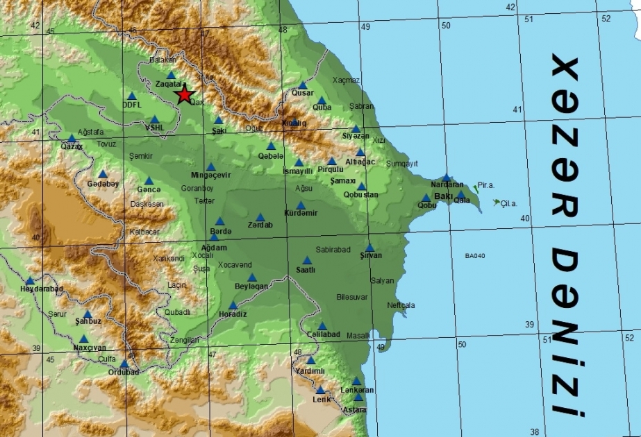 На территории Гахского района произошло землетрясение