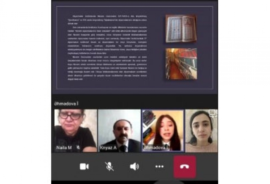BDU-da seminar: Nizami Gəncəvi əsərlərinin əlyazma nüsxələri dünya arxiv və kitabxanalarında