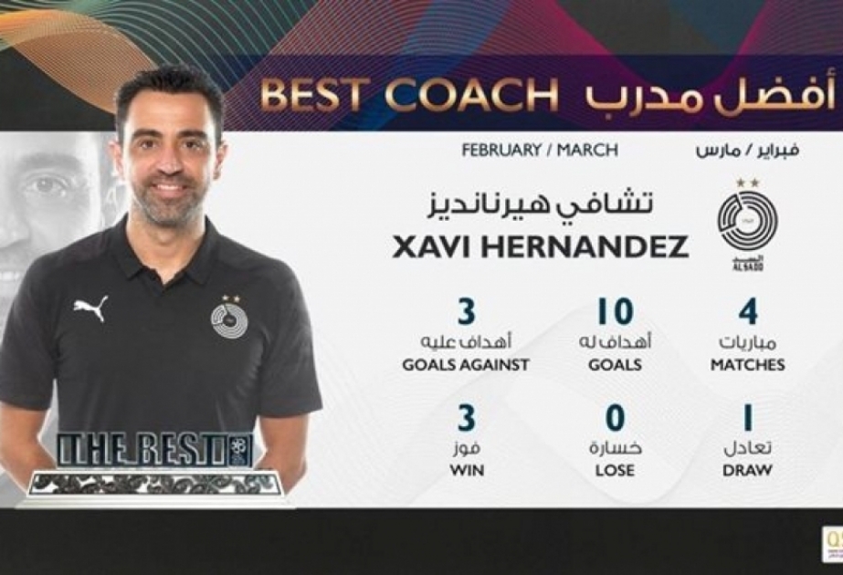 Xavi fevral və mart aylarında Qətərdə ən yaxşı məşqçi seçilib
