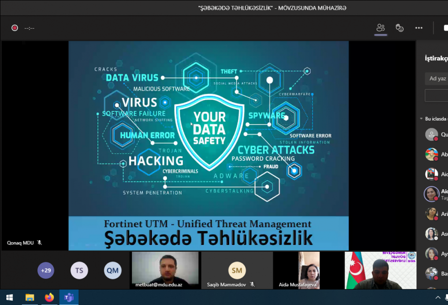 Mingəçevir Dövlət Universitetinin tələbələrinə internet təhlükəsizliyi ilə təlim keçirilib