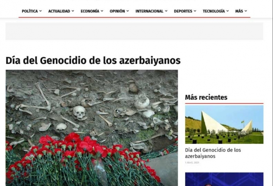 Un diario peruano más escribe sobre el genocidio de los azerbaiyanos perpetrados en 1918