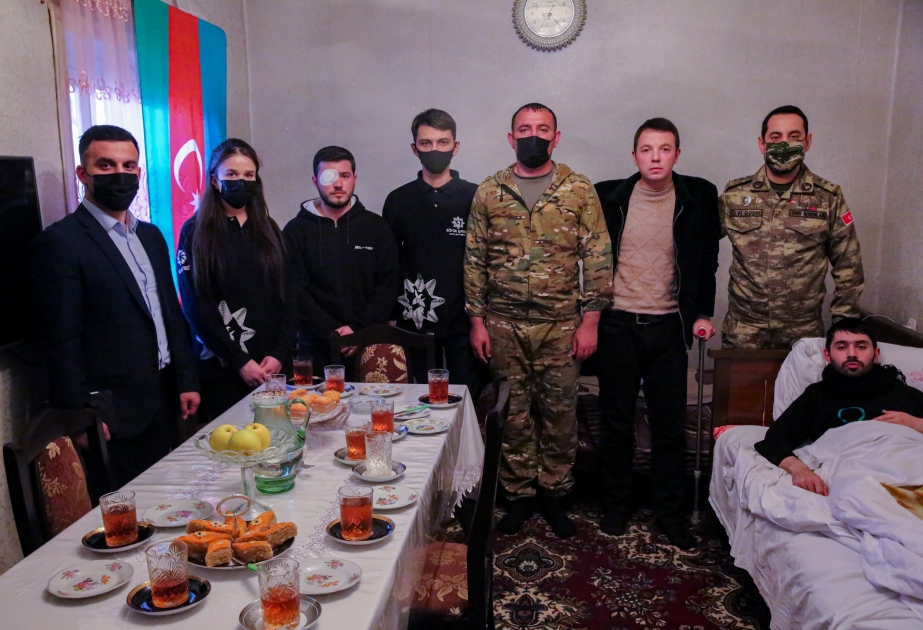 Gəncədə Vətən müharibəsi qaziləri ziyarət olunub