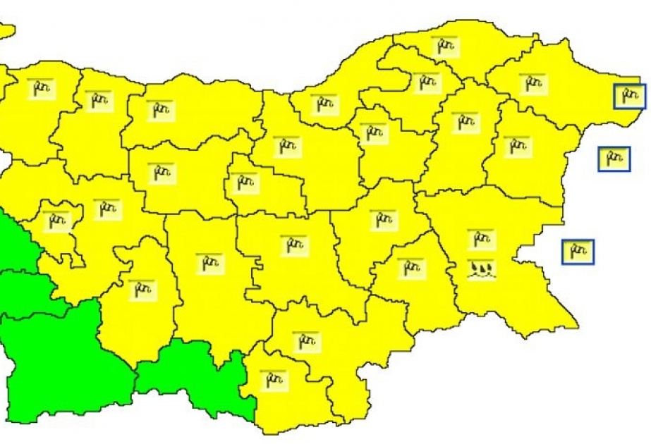 Bolqarıstanın 24 bölgəsində “sarı” meteo təhlükə kodu elan olunub