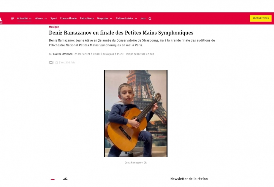 Azərbaycanlı musiqiçi “Kiçik əllər milli simfonik orkestri” müsabiqəsinin finalında