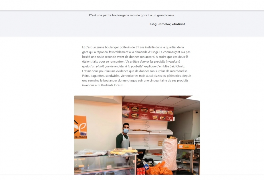 Poitiers : la presse écrit du projet d’aide d’un étudiant azerbaïdjanais