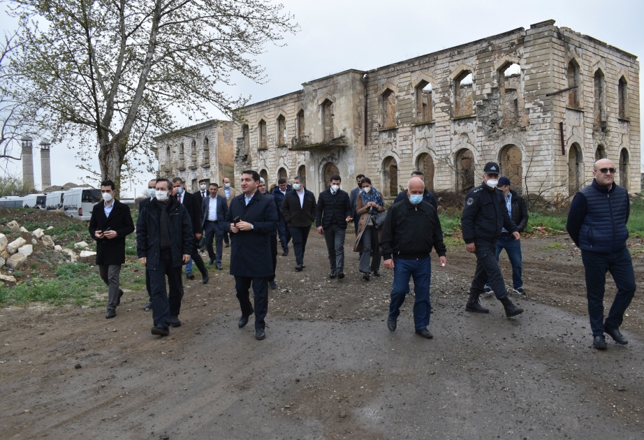 Ağdama səfər edən Türk Şurasının informasiya və media üzrə məsul nazirləri, yüksək vəzifəli rəsmiləri erməni vəhşiliyinə şəxsən şahid olublar VİDEO