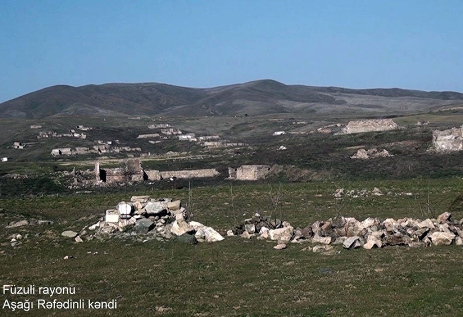 Le ministère de la Défense diffuse une vidéo du village d’Achaghy Refedinli de la région de Fuzouli