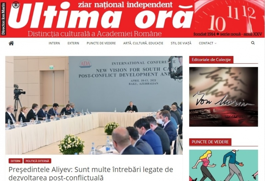 Teodora Marin: Azərbaycan Prezidentinin yüksək diplomatik bacarığı və liderlik keyfiyyətləri sayəsində regionda sabitlik bərpa edilib