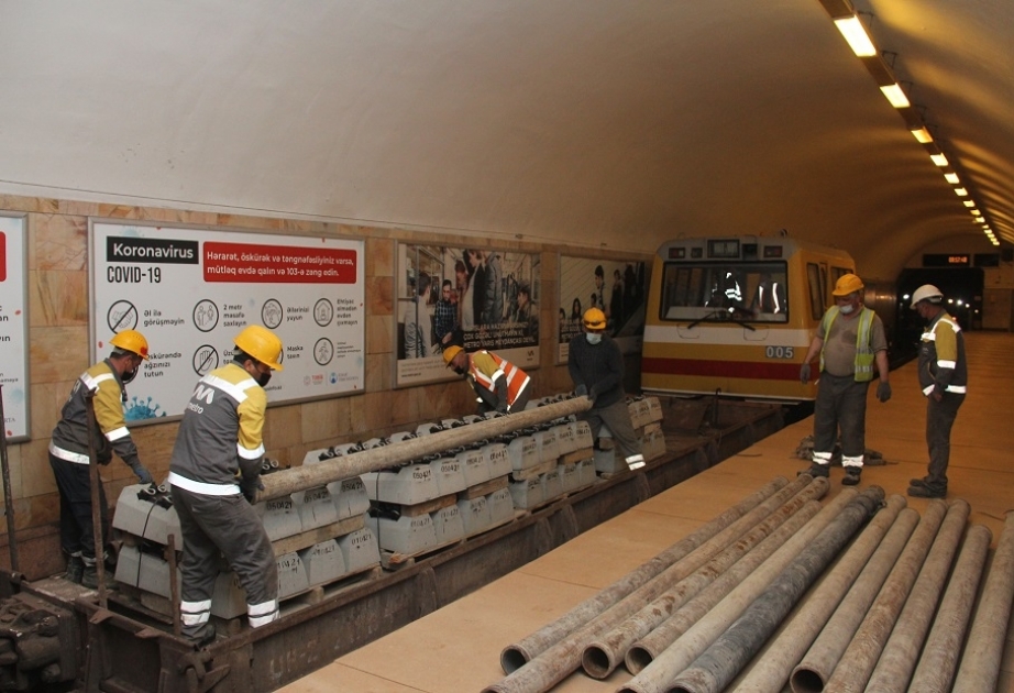 Bakı metrosunda dəmir-beton blokların daha geniş tətbiqi davam etdirilir