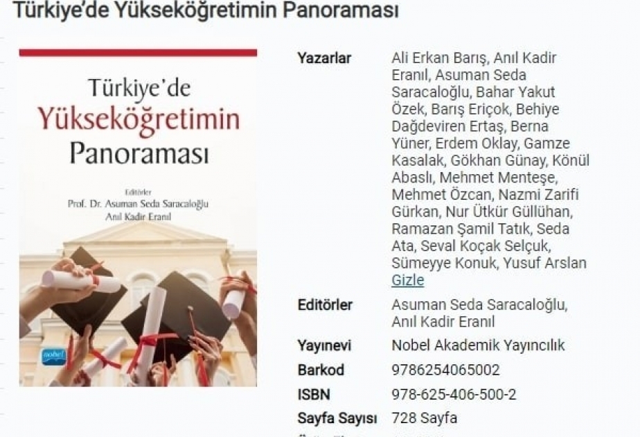 Təhsil İnstitutu əməkdaşının həmmüəllif olduğu kitab Türkiyədə çapdan çıxıb