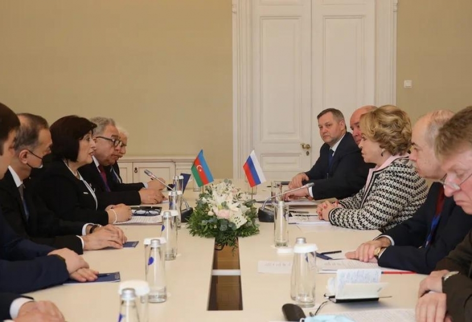 Milli Məclisin sədri Sahibə Qafarova Rusiya Federal Məclisi Federasiya Şurasının sədri Valentina Matviyenko ilə görüşüb