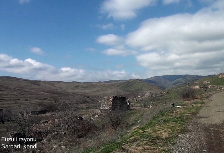 Müdafiə Nazirliyi Füzuli rayonunun Sərdarlı kəndinin videogörüntülərini paylaşıb VİDEO
