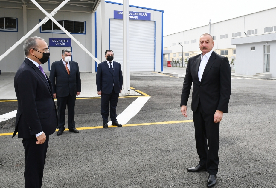 Le président Ilham Aliyev participe à l’inauguration du Quartier industriel de Hadjigaboul VIDEO