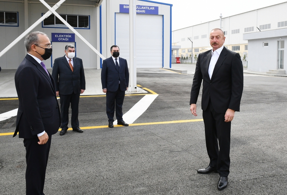 Ilham Aliyev asiste a la inauguración del barrio industrial de Hajigabul