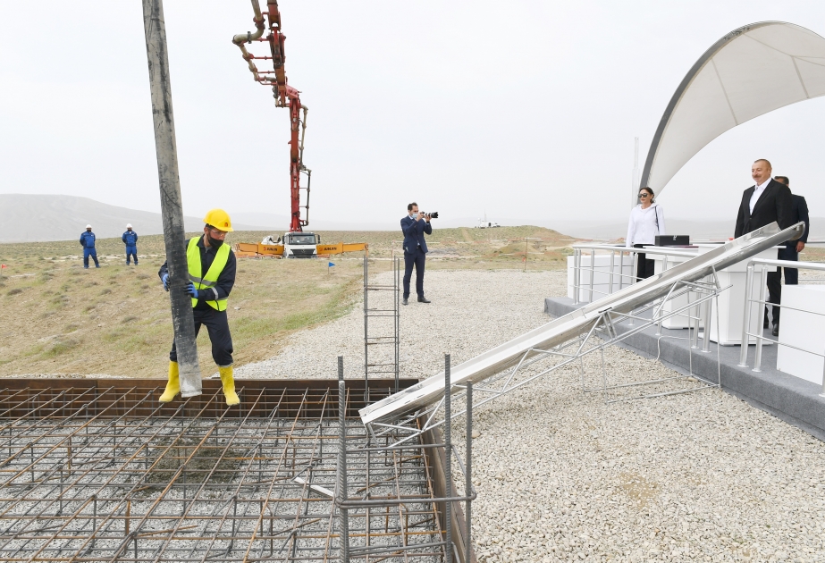 Groundbreaking ceremony was held for Mud Volcanoes Tourism Complex in Absheron district  President Ilham Aliyev and First Lady Mehriban Aliyeva attended the event VIDEO