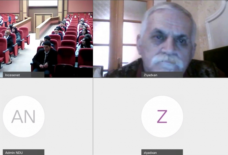 Professor Ziyadxan Əliyev NDU-nun müəllim və tələbələri üçün onlayn seminar keçib