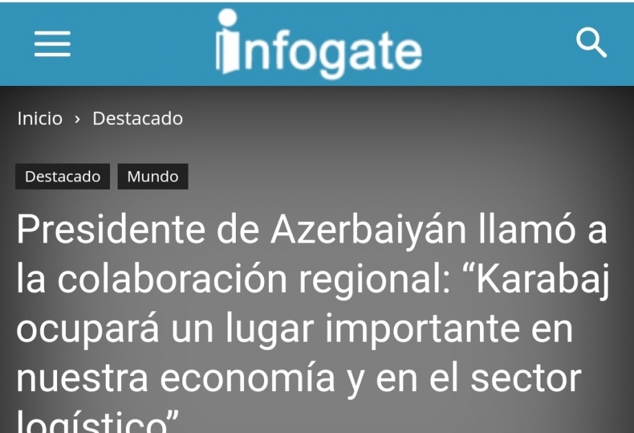 Çilinin “Infogate” agentliyi: Qarabağ Azərbaycan iqtisadiyyatında mühüm yer tutacaq