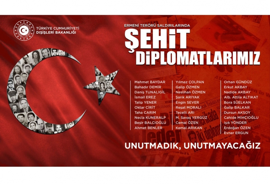 Türkiyə XİN: ermənilərin törətdikləri terror aktlarında şəhid olan diplomatlarımızı unutmayacağıq