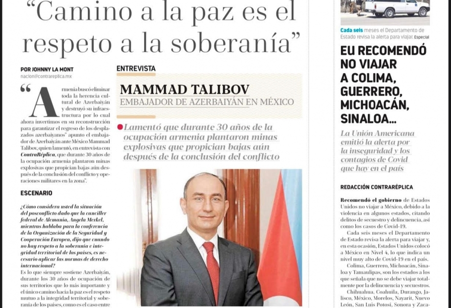 La prensa mexicana emite artículo sobre la reconstrucción posconflicto en Karabaj