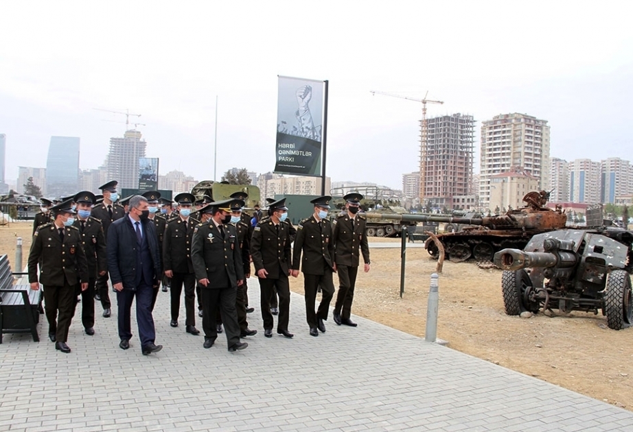 Cadets of Azerbaijan Military Academy named after Heydar Aliyev visit Military Trophy Park
