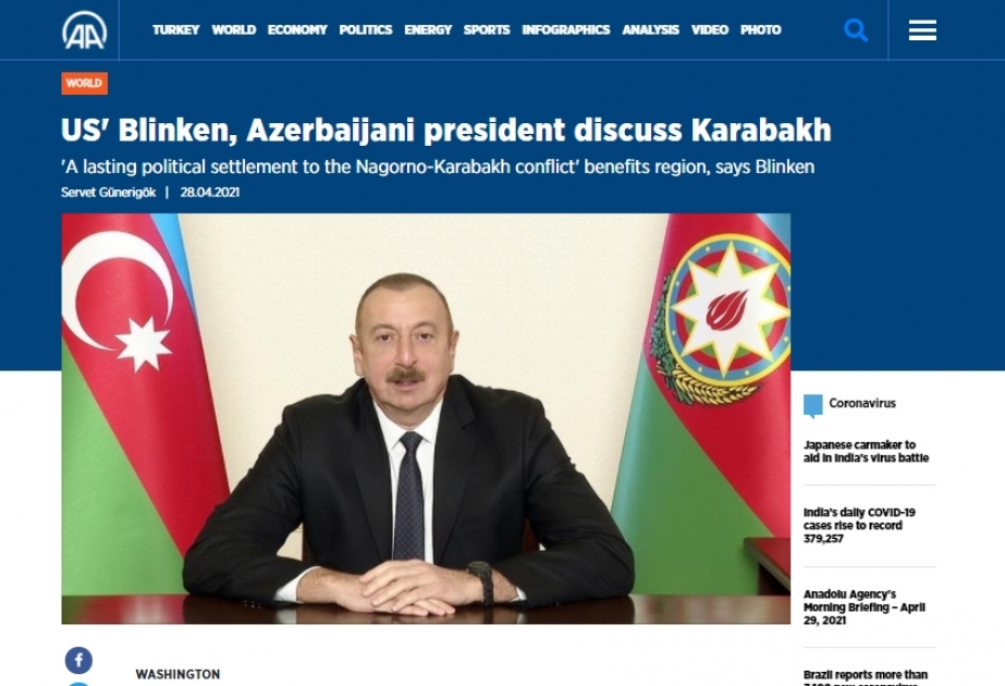 Türkiyə mediası: Prezident İlham Əliyev qondarma “erməni soyqırımı” bəyanatı ilə əlaqədar ABŞ-a etirazını bildirib