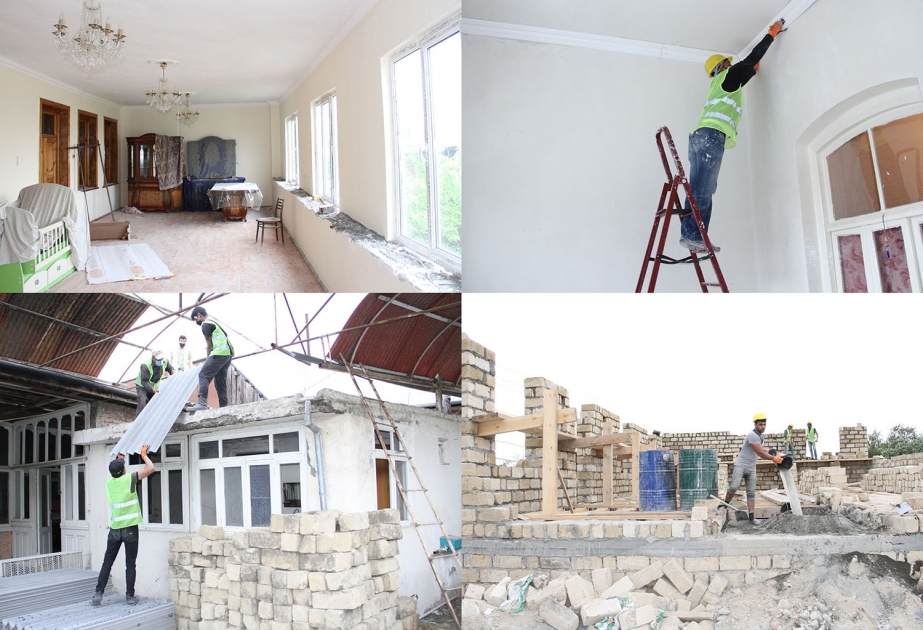 Düşmənin Gəncəyə vurduğu zərər aradan qaldırılır FOTO