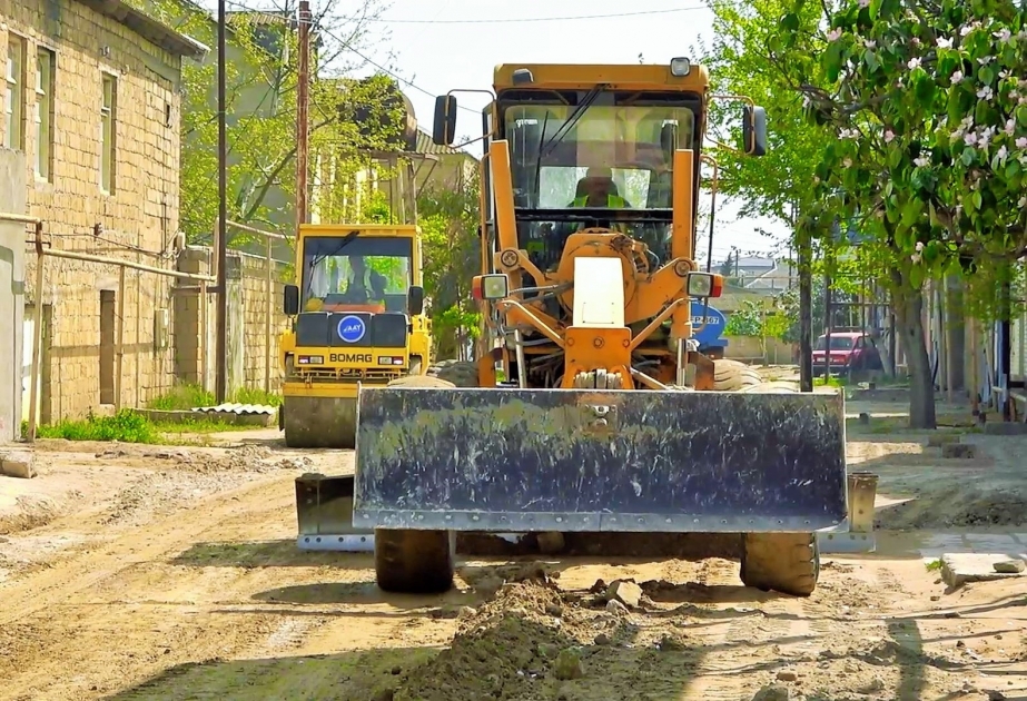 Xəzər rayonunda 16,3 kilometrlik küçə və yol təmir edilir VİDEO