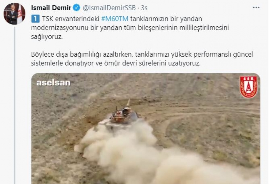 Türkiyə şirkəti hərəkətdə olan tank üzərindən atəş sistemini sınaqdan çıxarıb