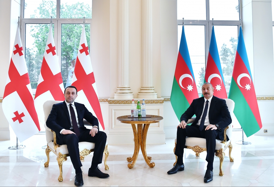 El presidente Ilham Aliyev recibió al primer ministro de Georgia