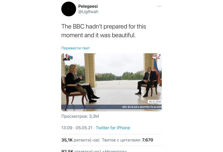 Prezident İlham Əliyevin altı ay əvvəl “BBC News”a verdiyi müsahibə bu gün də beynəlxalq ictimaiyyətin diqqətindədir