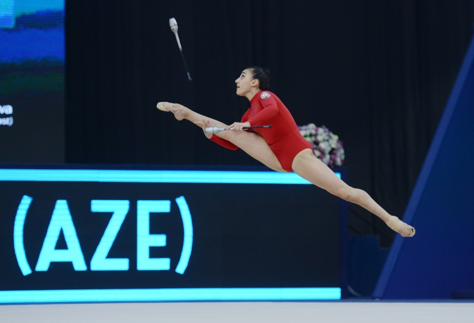 Gimnastımız Zöhrə Ağamirova dünya kubokunda lent ilə çıxışını təqdim edib
