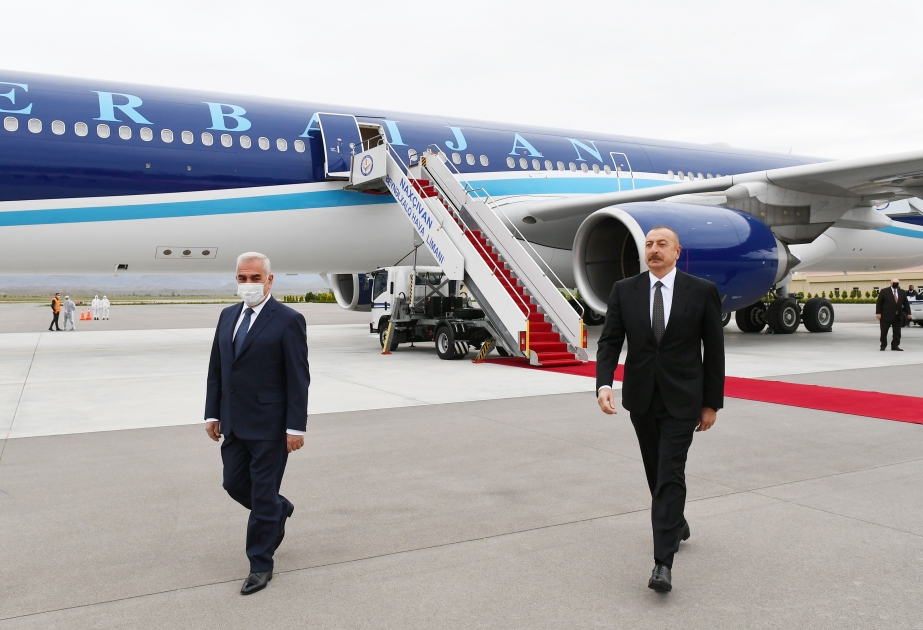 President Ilham Aliyev arrived in Nakhchivan Autonomous Republic for visit VIDEO