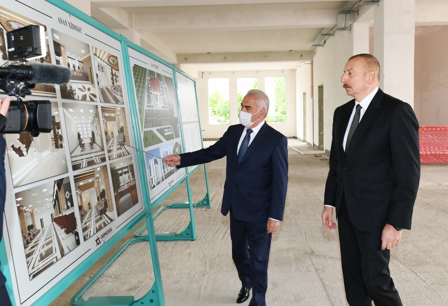President Ilham Aliyev viewed construction of “ASAN xidmət” Center in Nakhchivan VIDEO