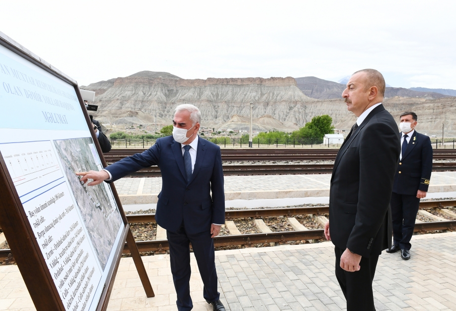 President Ilham Aliyev viewed Ordubad railway station VIDEO