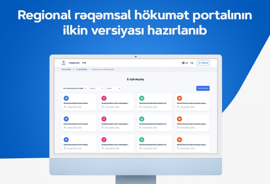 Regional rəqəmsal hökumət portalının ilkin versiyası hazırlanıb