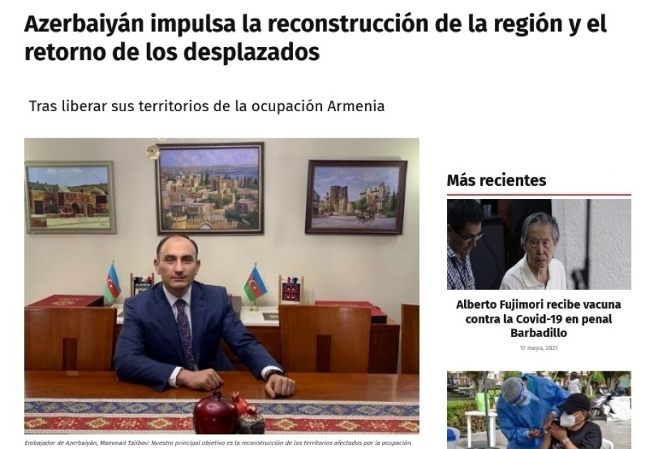 Azerbaiyán impulsa la reconstrucción de la región y el retorno de los desplazados