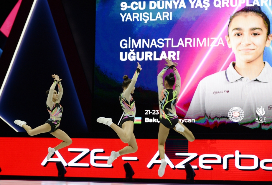 Bakıda ilk dəfə keçirilən aerobika gimnastikası üzrə dünya yaş qrupları yarışlarının birinci gününə yekun vurulub