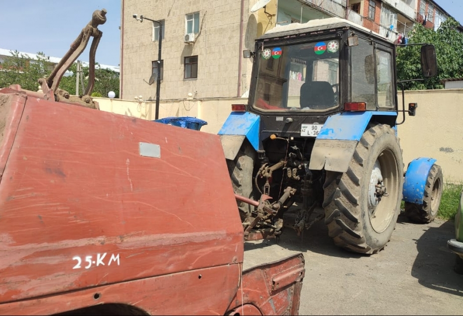 Lənkəranda içkili halda traktorla avtoxuliqanlıq edən sürücü saxlanılıb VİDEO