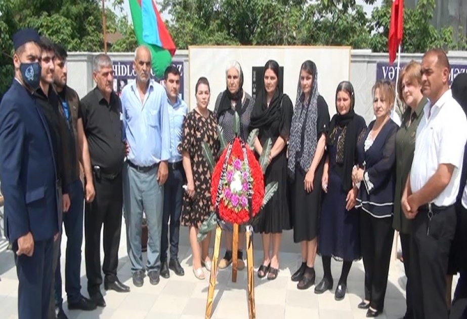 Kürdəmirdə şəhidin xatirəsinə tikilən bulağın açılışı olub