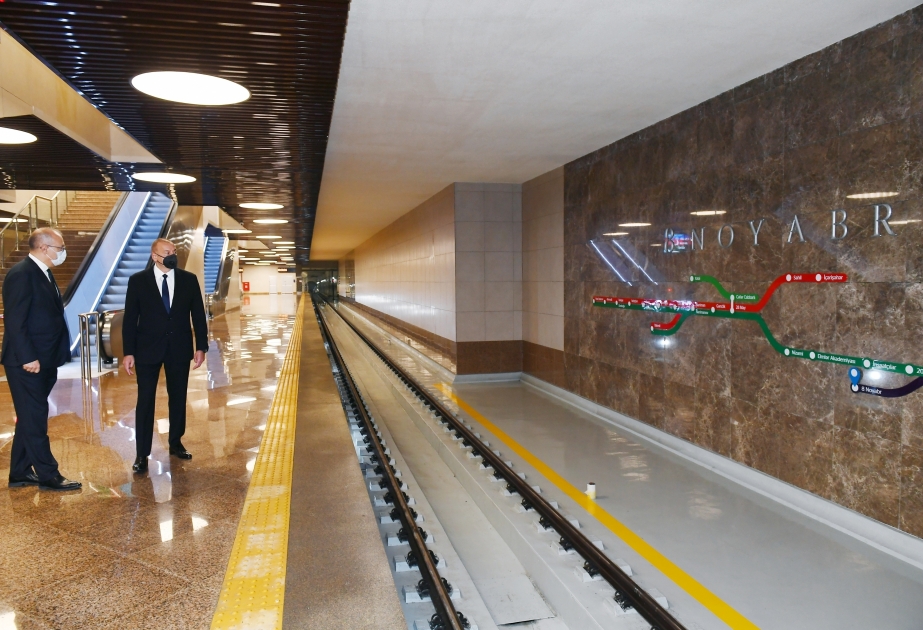 Se inaugura la estación "8 de noviembre" del metro de Bakú