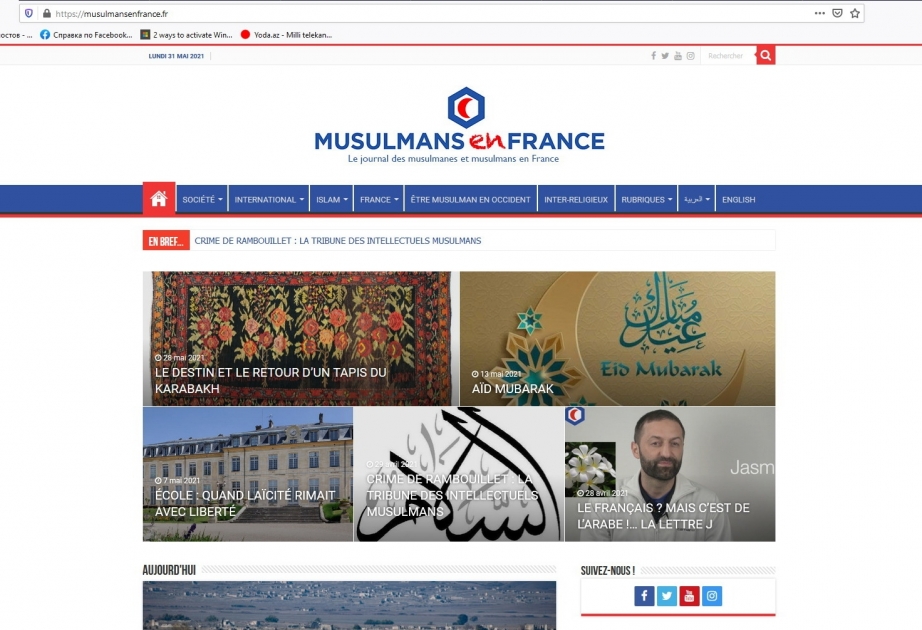 Fransa mediasında Qarabağ xalçası haqqında məqalə yayımlanıb