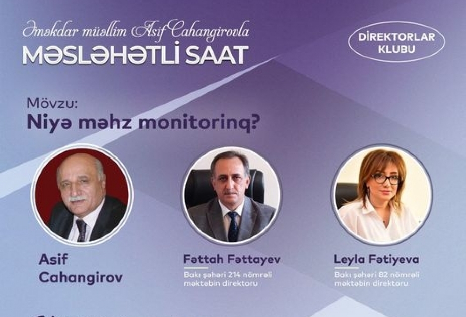 “Direktorlar klubu” çərçivəsində “Məsləhətli saat” proqramının növbəti buraxılışı yayımlanacaq