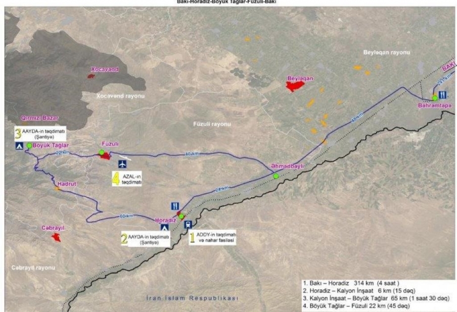 Əhmədbəyli-Horadiz-Mincivan-Ağbənd avtomobil yolunun tikintisi 2023-cü ildə başa çatacaq