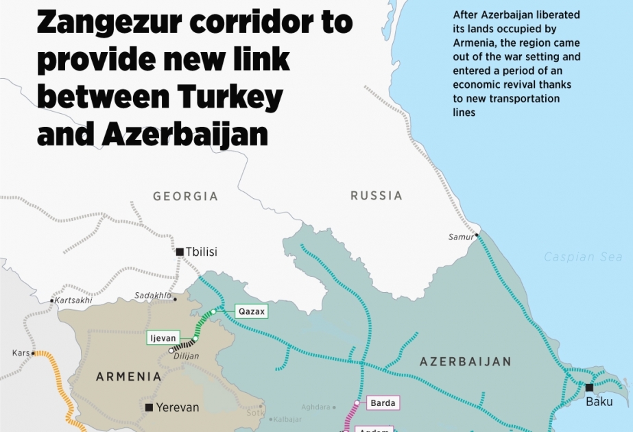 Anadolu agentliyi Zəngəzur nəqliyyat dəhlizi barədə infoqrafika yayıb