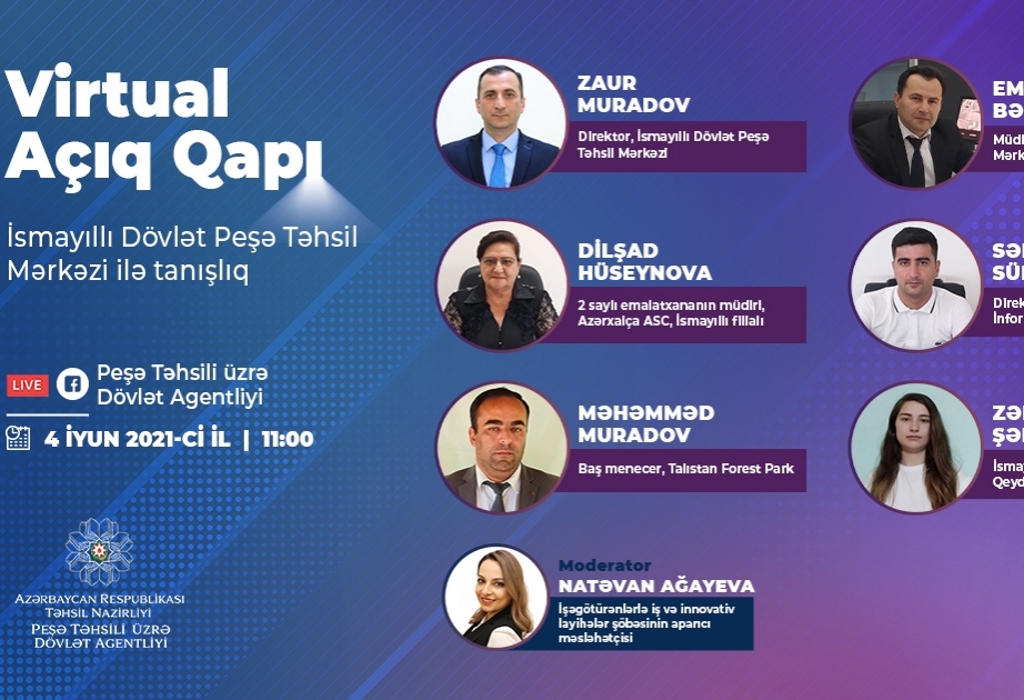 İsmayıllı Dövlət Peşə Təhsil Mərkəzində virtual “Açıq qapı” günü təşkil olunacaq