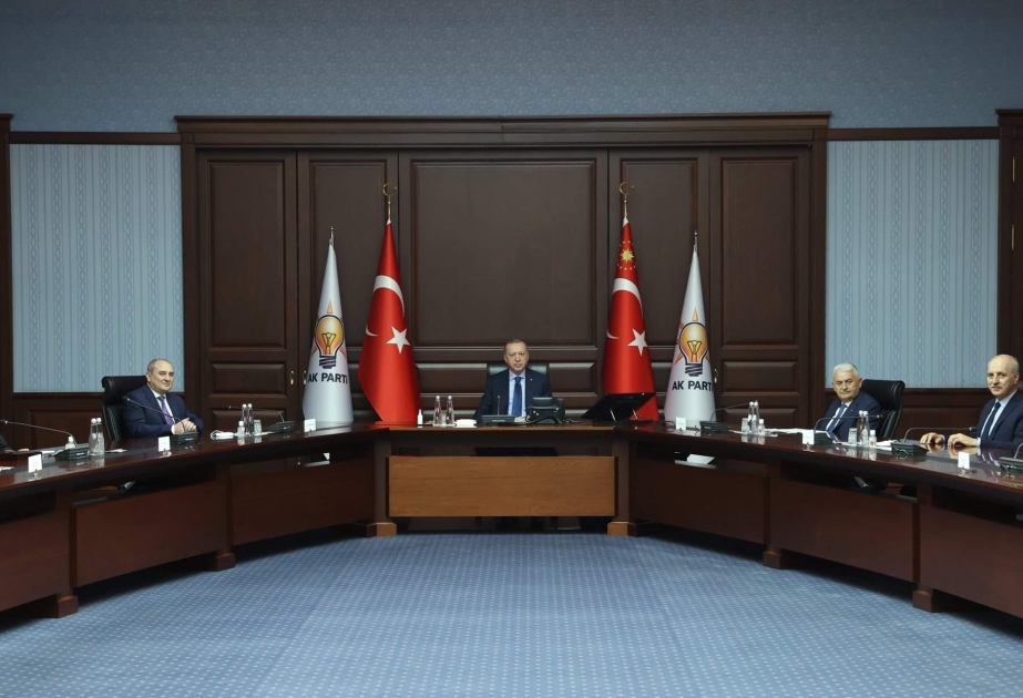 Turkish President Recep Tayyip Erdogan receives delegation of New Azerbaijan Party VIDEO