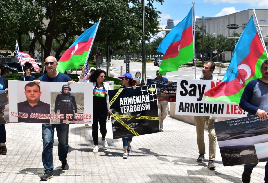Street rally held in Houston to protest Armenia's refusal to provide map of minefields