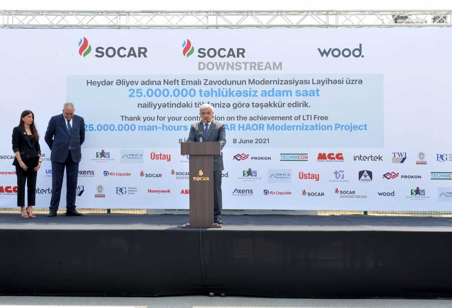 Heydər Əliyev adına neft emalı zavodunun modernizasiya layihəsində qəzasız 25 milyon adam/saat iş görülüb